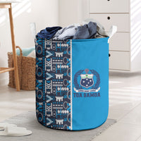 Samoan Warrior Island Heritage Laundry Basket Ocean Island Geometry Blue Style LT9 Blue - Polynesian Pride