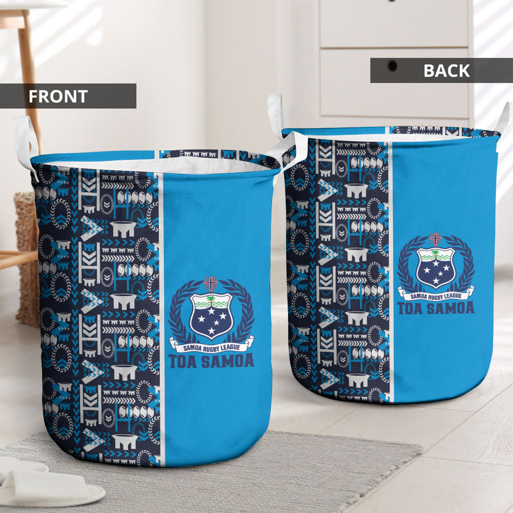 Samoan Warrior Island Heritage Laundry Basket Ocean Island Geometry Blue Style LT9 - Polynesian Pride