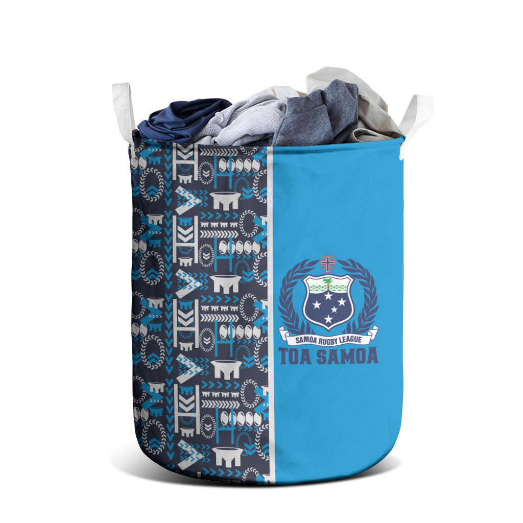 Samoan Warrior Island Heritage Laundry Basket Ocean Island Geometry Blue Style LT9 - Polynesian Pride