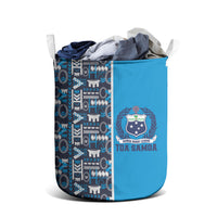 Samoan Warrior Island Heritage Laundry Basket Ocean Island Geometry Blue Style LT9 - Polynesian Pride