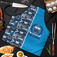 Samoan Warrior Island Heritage Apron Ocean Island Geometry Blue Style LT9 Blue - Polynesian Pride