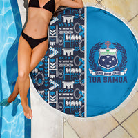 Samoan Warrior Island Heritage Beach Blanket Ocean Island Geometry Blue Style LT9 - Polynesian Pride