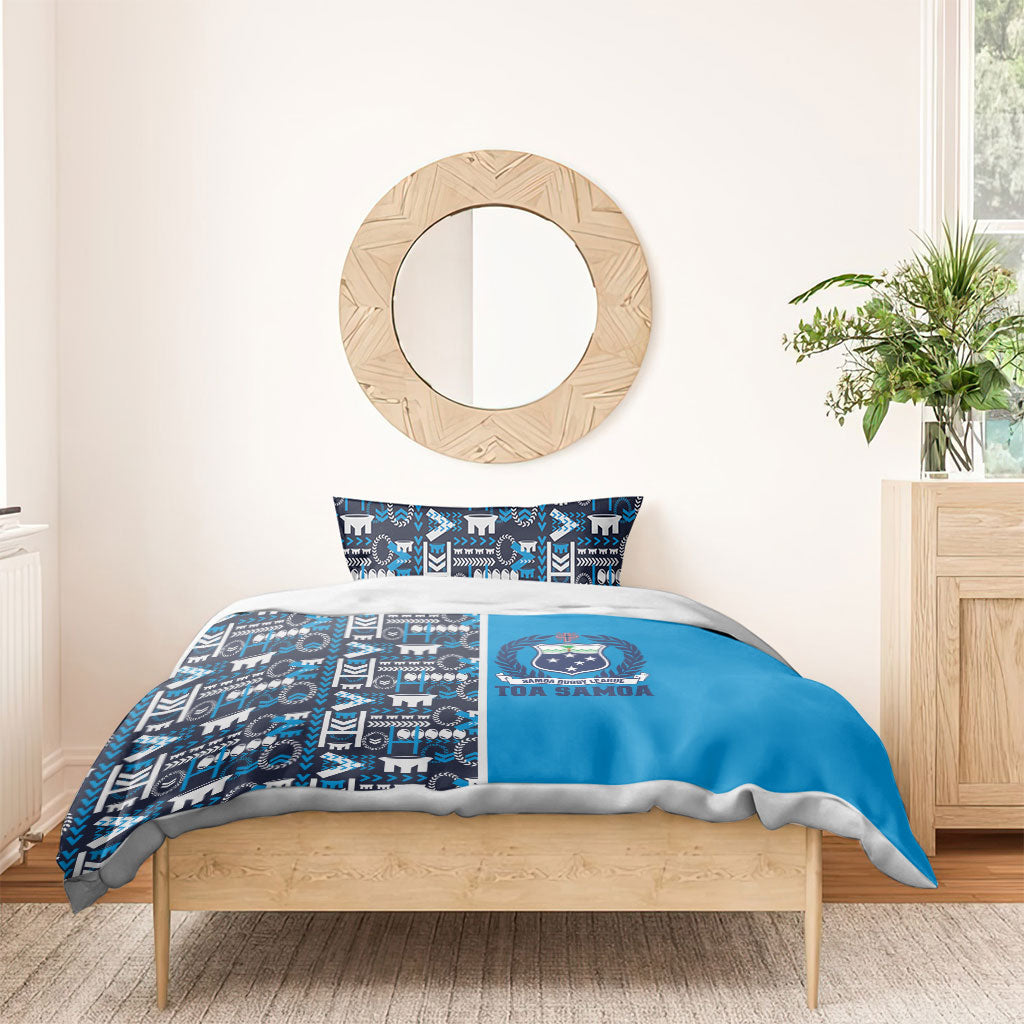 Samoan Warrior Island Heritage Bedding Set Ocean Island Geometry Blue Style LT9 - Polynesian Pride