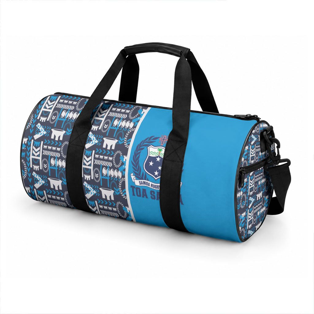 Samoan Warrior Island Heritage Duffle Bag Ocean Island Geometry Blue Style LT9 - Polynesian Pride