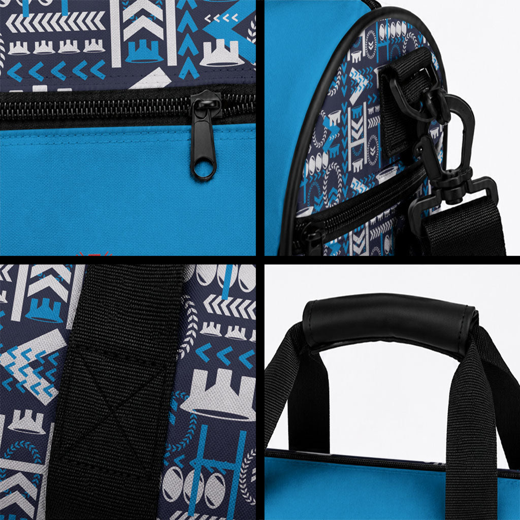 Samoan Warrior Island Heritage Duffle Bag Ocean Island Geometry Blue Style LT9 - Polynesian Pride