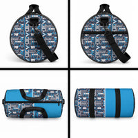 Samoan Warrior Island Heritage Duffle Bag Ocean Island Geometry Blue Style LT9 - Polynesian Pride