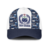 Samoan Warrior Island Heritage Mesh Trucker Cap Ocean Island Geometry Blue Style LT9 One Size White Blue - Polynesian Pride