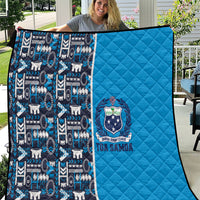 Samoan Warrior Island Heritage Quilt Ocean Island Geometry Blue Style LT9 Blue - Polynesian Pride