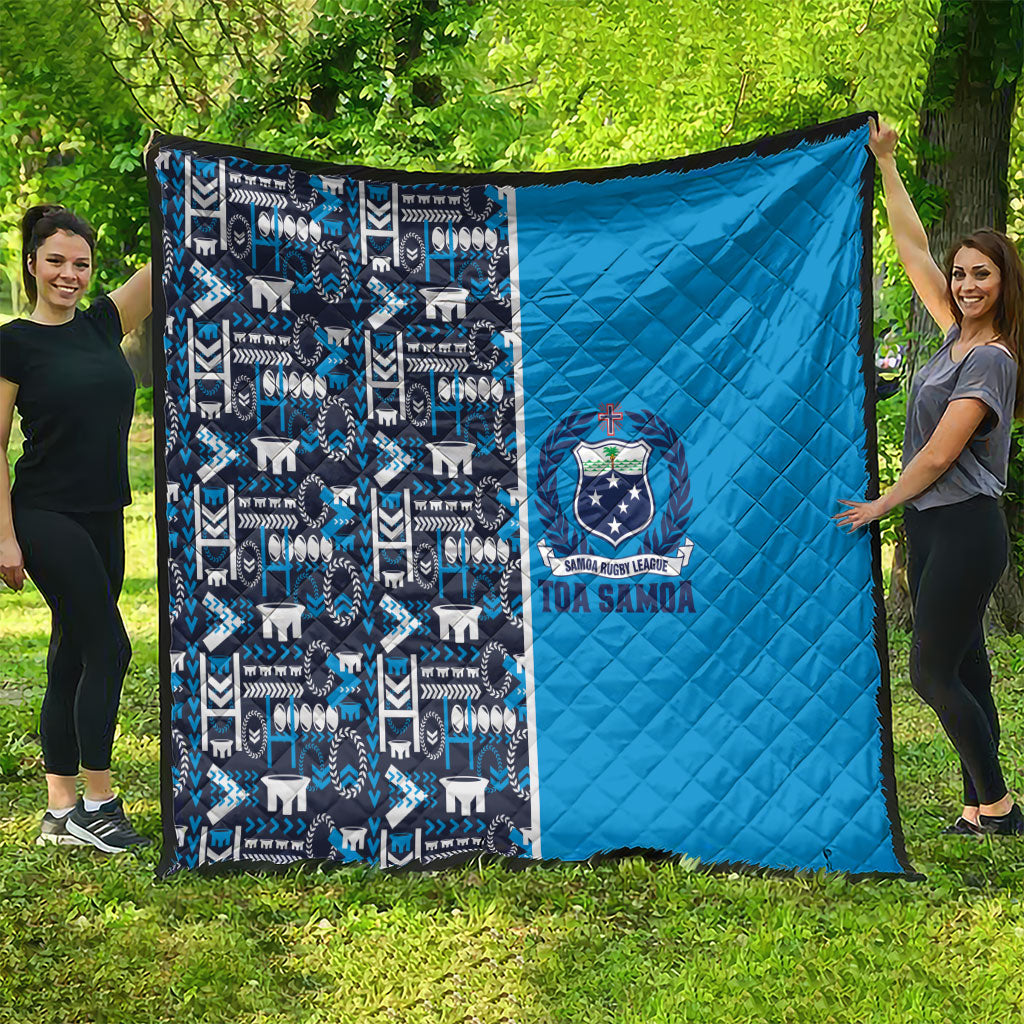 Samoan Warrior Island Heritage Quilt Ocean Island Geometry Blue Style LT9 - Polynesian Pride