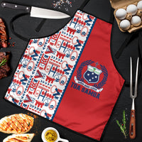 Samoan Warrior Island Heritage Apron Ocean Island Geometry Red Style LT9 Red - Polynesian Pride