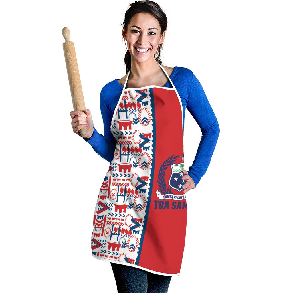 Samoan Warrior Island Heritage Apron Ocean Island Geometry Red Style LT9 - Polynesian Pride