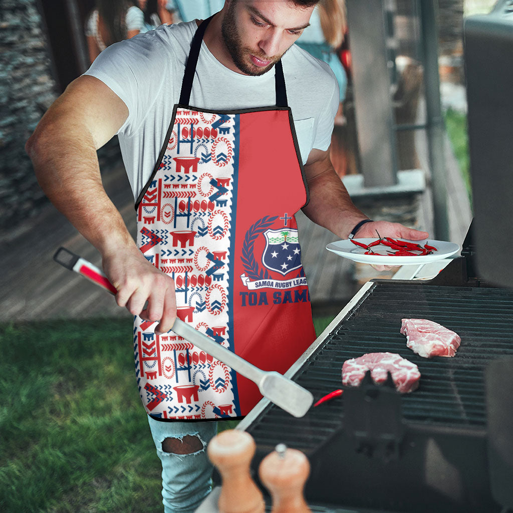 Samoan Warrior Island Heritage Apron Ocean Island Geometry Red Style LT9 - Polynesian Pride