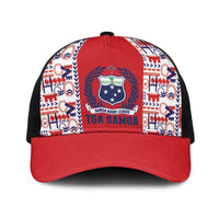 Samoan Warrior Island Heritage Baseball Net Cap Ocean Island Geometry Red Style LT9 One Size Black Red - Polynesian Pride