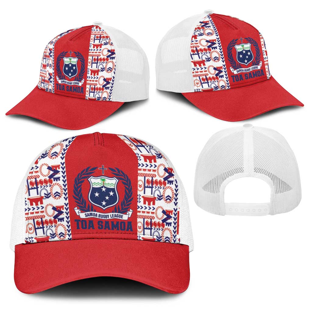 Samoan Warrior Island Heritage Baseball Net Cap Ocean Island Geometry Red Style LT9 - Polynesian Pride