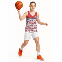Samoan Warrior Island Heritage Basketball Jersey Ocean Island Geometry Red Style LT9 - Polynesian Pride