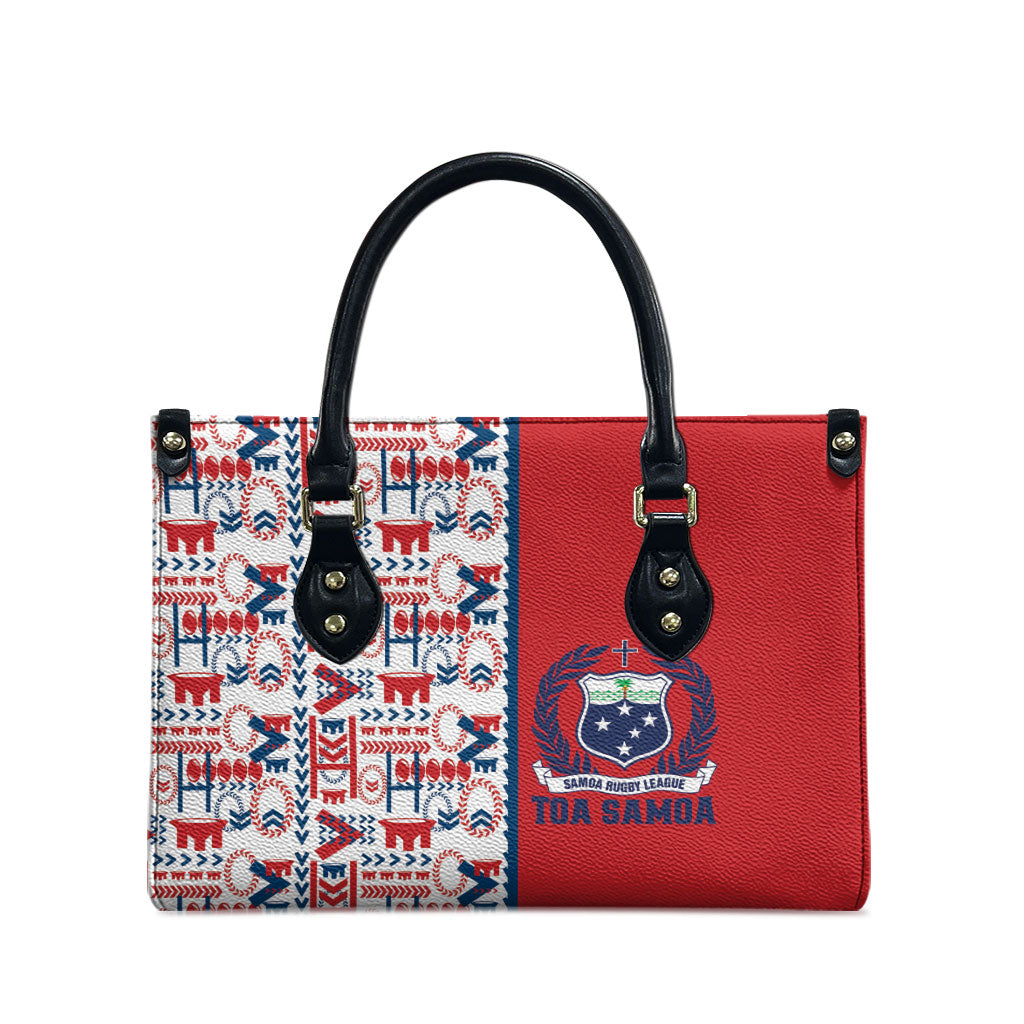 Samoan Warrior Island Heritage Leather Bag Ocean Island Geometry Red Style LT9 - Polynesian Pride