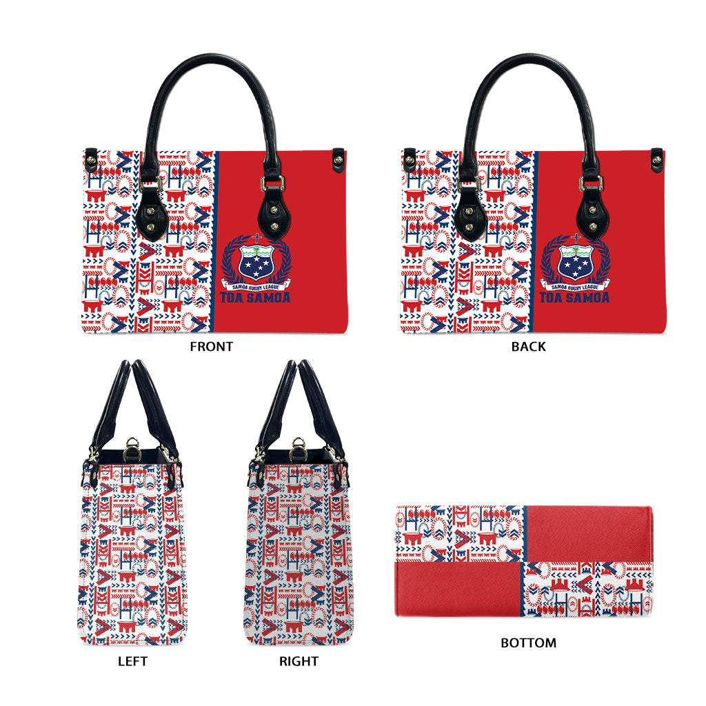 Samoan Warrior Island Heritage Leather Bag Ocean Island Geometry Red Style LT9 - Polynesian Pride