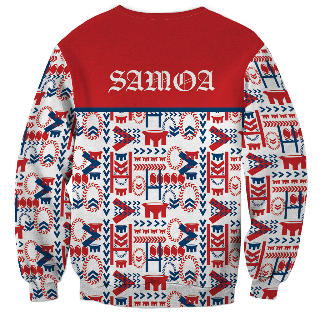 Samoan Warrior Island Heritage Sweatshirt Ocean Island Geometry Red Style LT9 - Polynesian Pride