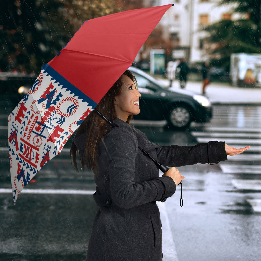 Samoan Warrior Island Heritage Umbrella Ocean Island Geometry Red Style LT9 - Polynesian Pride