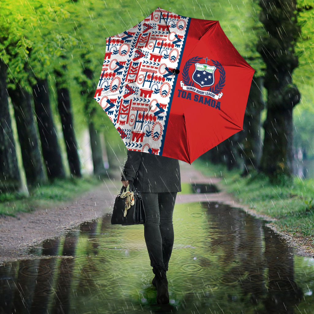 Samoan Warrior Island Heritage Umbrella Ocean Island Geometry Red Style LT9 - Polynesian Pride