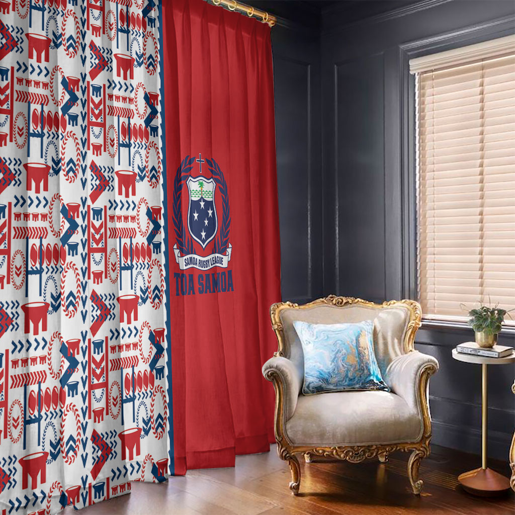Samoan Warrior Island Heritage Window Curtain Ocean Island Geometry Red Style LT9 - Polynesian Pride