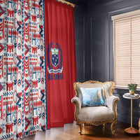 Samoan Warrior Island Heritage Window Curtain Ocean Island Geometry Red Style LT9 - Polynesian Pride