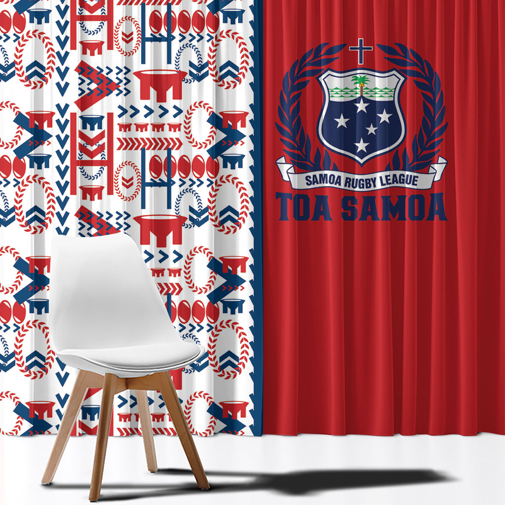 Samoan Warrior Island Heritage Window Curtain Ocean Island Geometry Red Style LT9 - Polynesian Pride