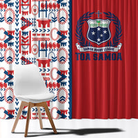 Samoan Warrior Island Heritage Window Curtain Ocean Island Geometry Red Style LT9 - Polynesian Pride