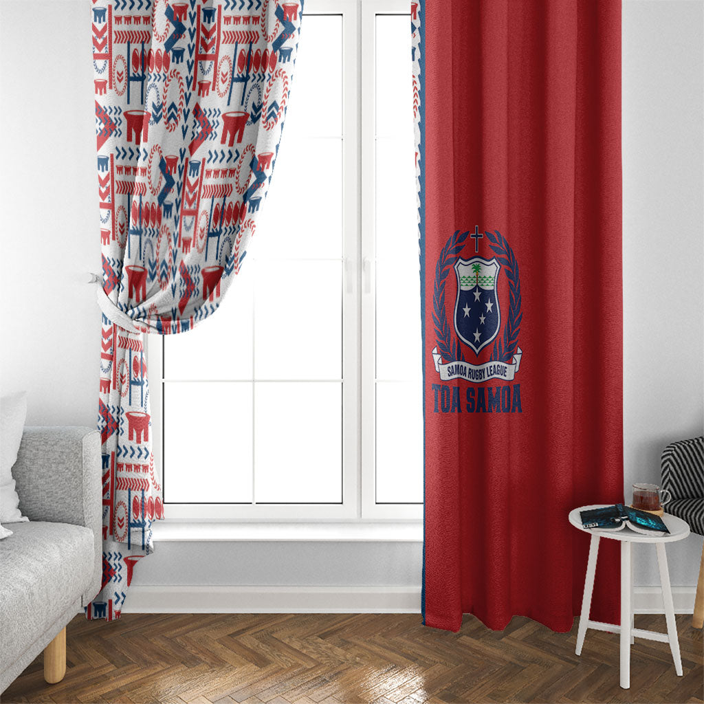 Samoan Warrior Island Heritage Window Curtain Ocean Island Geometry Red Style LT9 - Polynesian Pride