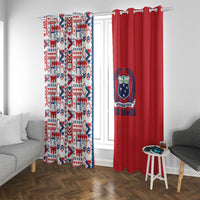 Samoan Warrior Island Heritage Window Curtain Ocean Island Geometry Red Style LT9 With Grommets Red - Polynesian Pride