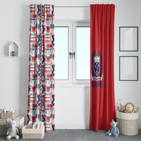 Samoan Warrior Island Heritage Window Curtain Ocean Island Geometry Red Style LT9 - Polynesian Pride
