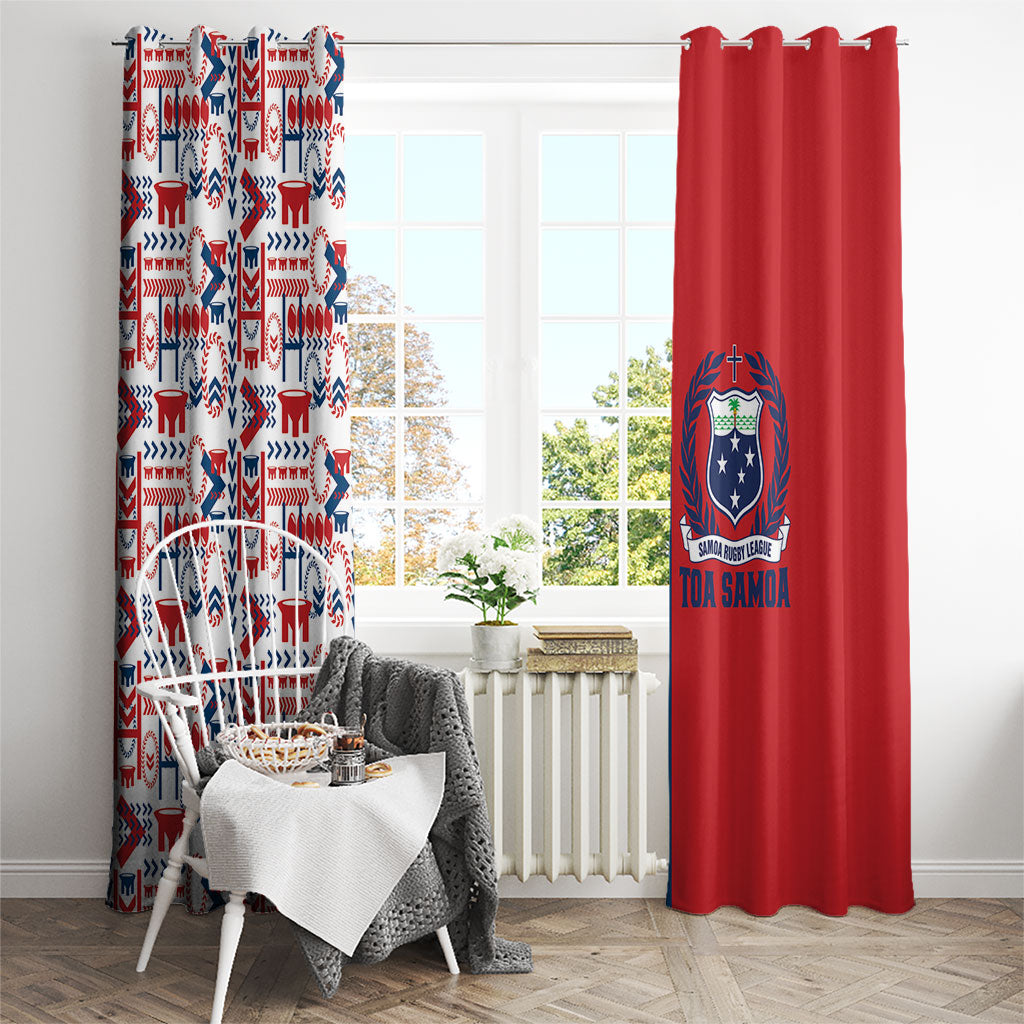 Samoan Warrior Island Heritage Window Curtain Ocean Island Geometry Red Style LT9 - Polynesian Pride