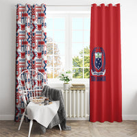 Samoan Warrior Island Heritage Window Curtain Ocean Island Geometry Red Style LT9 - Polynesian Pride