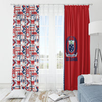 Samoan Warrior Island Heritage Window Curtain Ocean Island Geometry Red Style LT9 - Polynesian Pride