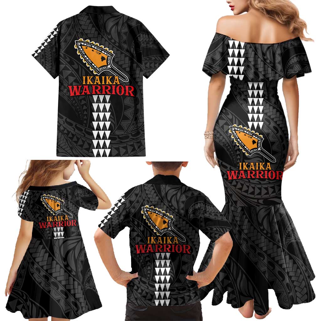Aloha Spirit Ikaika Warrior Helmet Family Matching Mermaid Dress and Hawaiian Shirt LT9 - Polynesian Pride