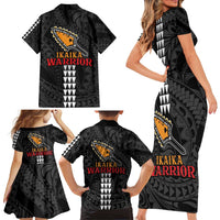 Aloha Spirit Ikaika Warrior Helmet Family Matching Short Sleeve Bodycon Dress and Hawaiian Shirt LT9 - Polynesian Pride