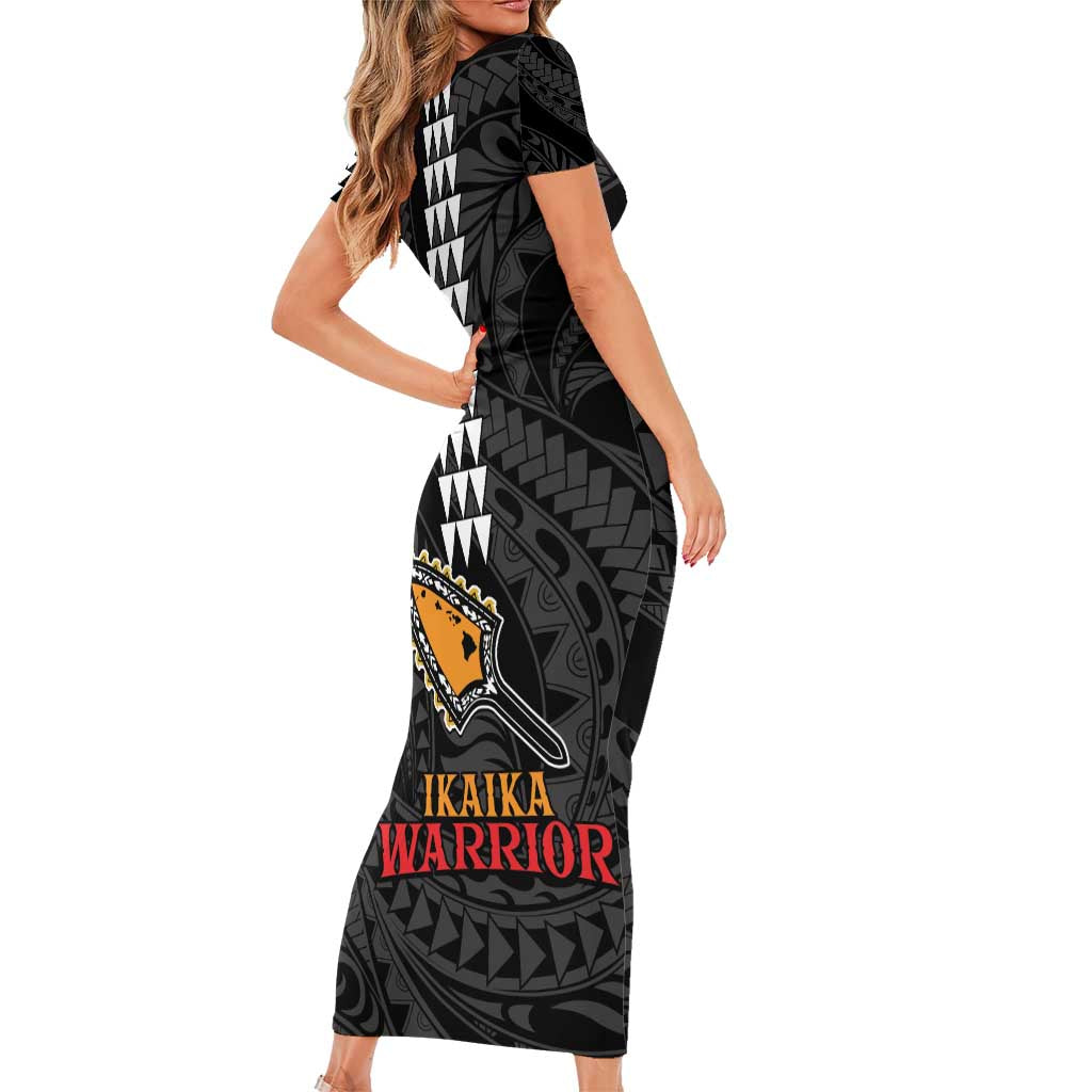 Aloha Spirit Ikaika Warrior Helmet Family Matching Short Sleeve Bodycon Dress and Hawaiian Shirt LT9 - Polynesian Pride