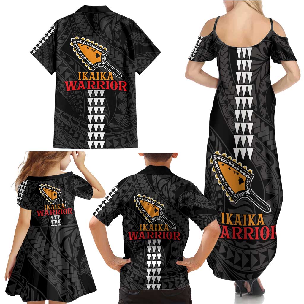 Aloha Spirit Ikaika Warrior Helmet Family Matching Summer Maxi Dress and Hawaiian Shirt LT9 - Polynesian Pride