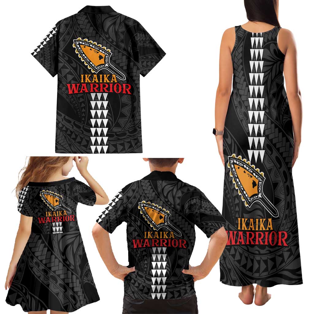 Aloha Spirit Ikaika Warrior Helmet Family Matching Tank Maxi Dress and Hawaiian Shirt LT9 - Polynesian Pride