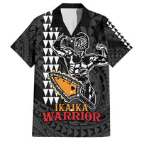 Aloha Spirit Ikaika Warrior Helmet Hawaiian Shirt LT9 Black - Polynesian Pride