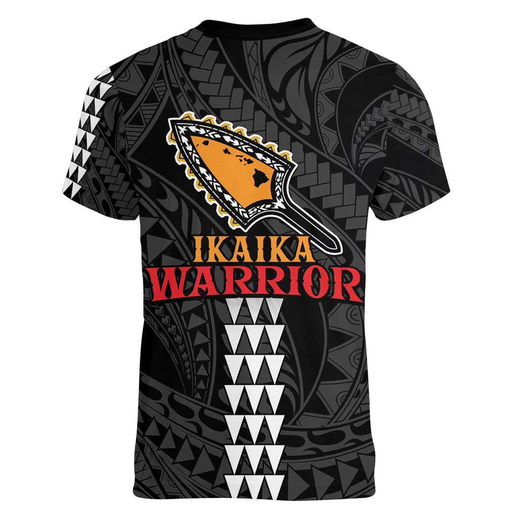 Aloha Spirit Ikaika Warrior Helmet Women V-Neck T-Shirt LT9 - Polynesian Pride