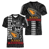 Aloha Spirit Ikaika Warrior Helmet Women V-Neck T-Shirt LT9 - Polynesian Pride
