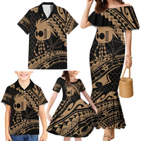 Ikaika Hawaiian Mythic Koa Tribal Warrior Family Matching Mermaid Dress and Hawaiian Shirt LT9 - Polynesian Pride
