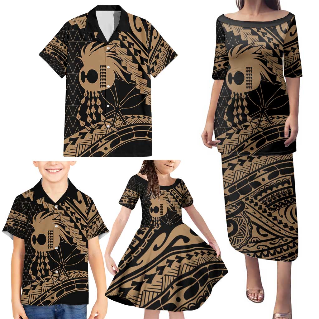 Ikaika Hawaiian Mythic Koa Tribal Warrior Family Matching Puletasi and Hawaiian Shirt LT9 - Polynesian Pride