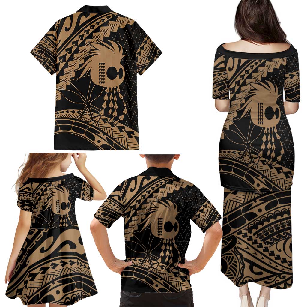 Ikaika Hawaiian Mythic Koa Tribal Warrior Family Matching Puletasi and Hawaiian Shirt LT9 - Polynesian Pride