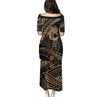 Ikaika Hawaiian Mythic Koa Tribal Warrior Family Matching Puletasi and Hawaiian Shirt LT9 - Polynesian Pride