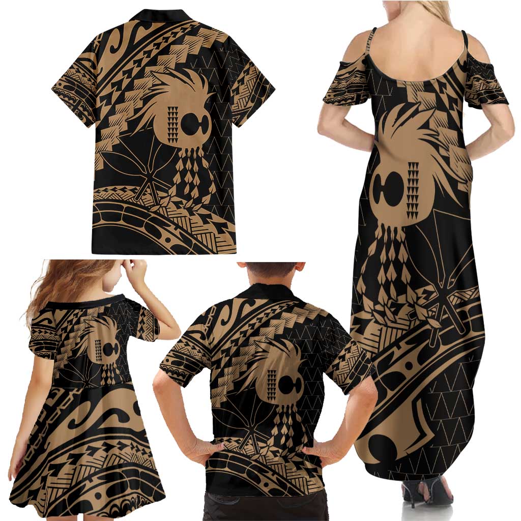 Ikaika Hawaiian Mythic Koa Tribal Warrior Family Matching Summer Maxi Dress and Hawaiian Shirt LT9 - Polynesian Pride