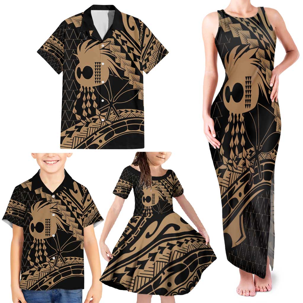 Ikaika Hawaiian Mythic Koa Tribal Warrior Family Matching Tank Maxi Dress and Hawaiian Shirt LT9 - Polynesian Pride