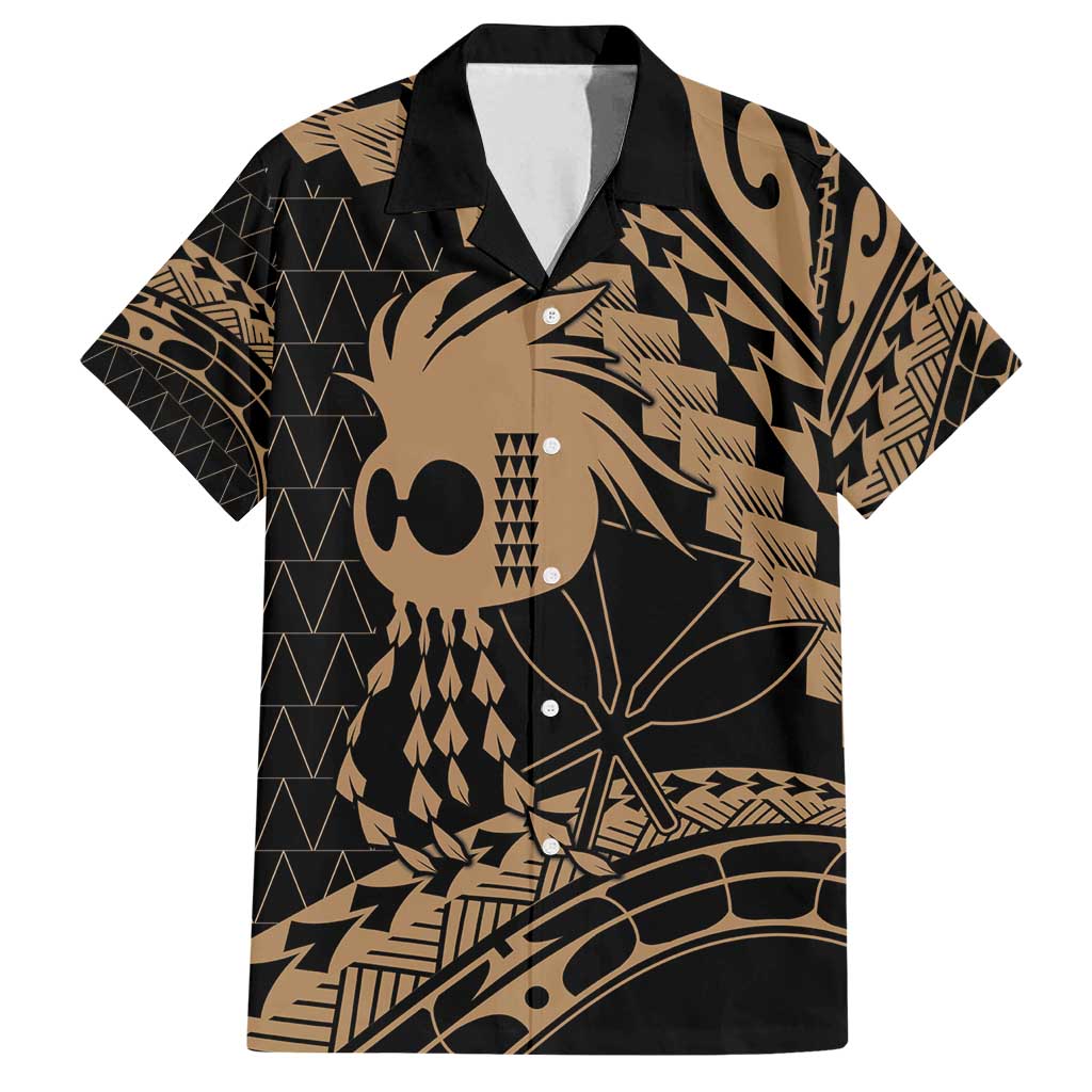 Ikaika Hawaiian Mythic Koa Tribal Warrior Family Matching Tank Maxi Dress and Hawaiian Shirt LT9 Dad's Shirt - Short Sleeve Gold - Polynesian Pride