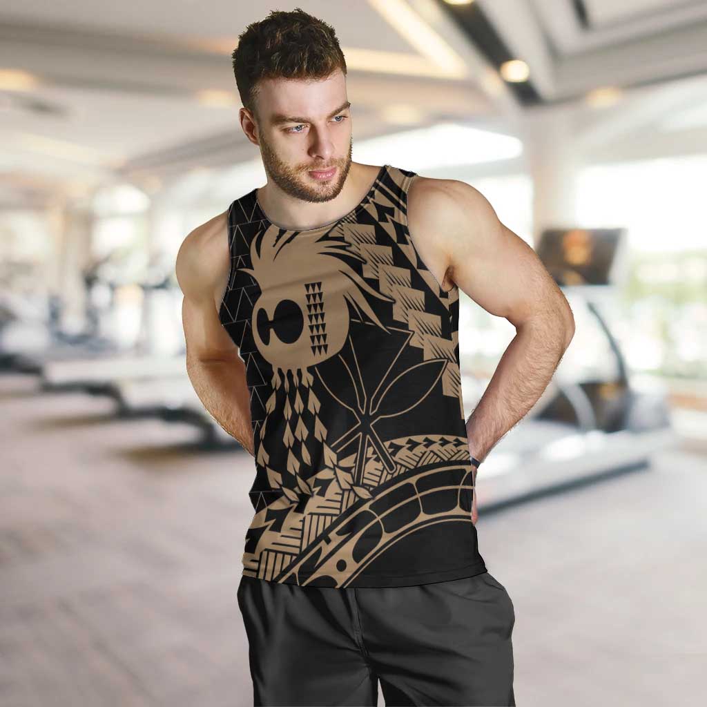 Ikaika Hawaiian Mythic Koa Tribal Warrior Men Tank Top LT9 Gold - Polynesian Pride